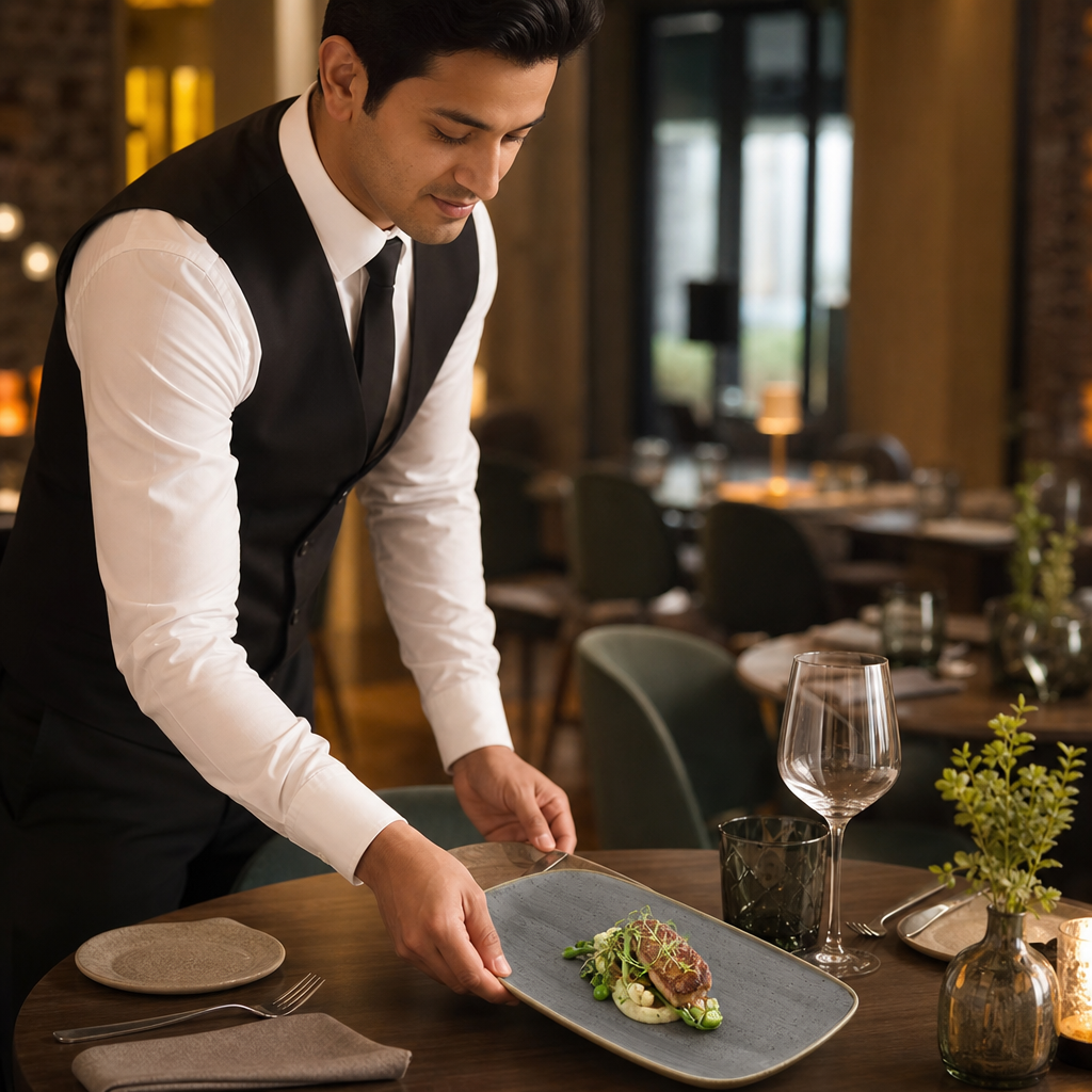 Oval Plates 349mm Grey Vitrified Ceramic for Dining Services (Pack of 6)