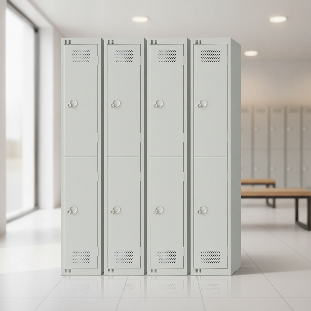 Powder Coated Steel Double Door Lockers 450mm Deep for High Traffic Areas