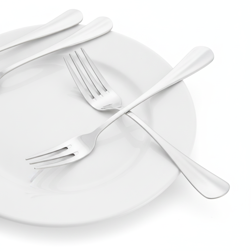 18/0 Stainless Steel Baguette Dessert Fork for Dining (Pack of 12)