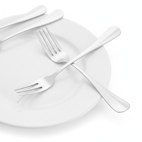 18/0 Stainless Steel Baguette Dessert Fork for Dining (Pack of 12)