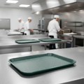 Polypropylene Rectangular Tray Green for Fast Food Service