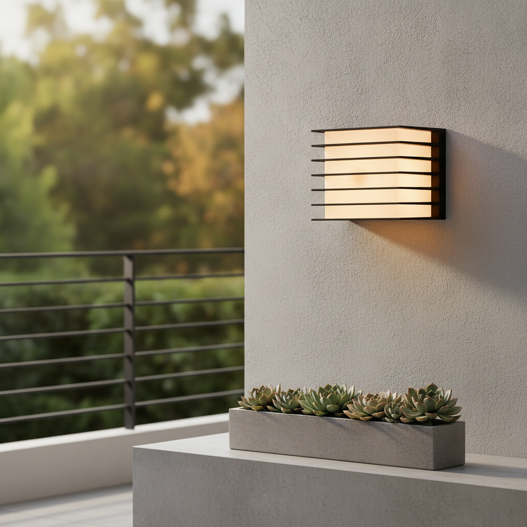 Metal Outdoor Wall Light in Black for Entrances & Terraces