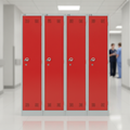Red Powder Coated Steel Lockers for Health & Education