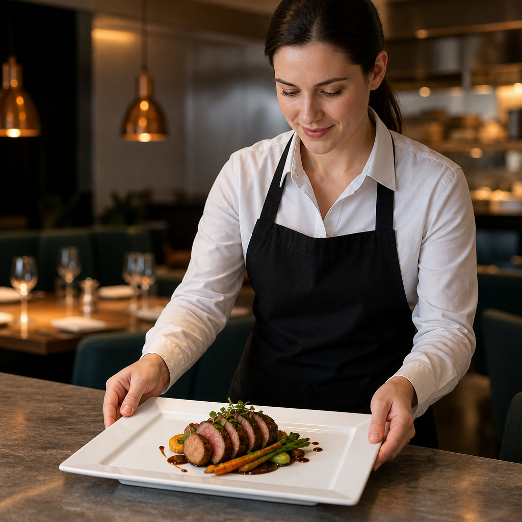 Wide Rim Rectangular Platter 400x295mm Porcelain for Restaurants