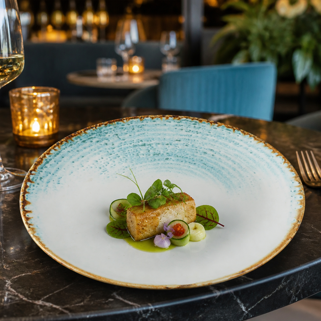 Coupe Plates 165mm Aqua Porcelain for Stylish Table Settings (Pack of 12)