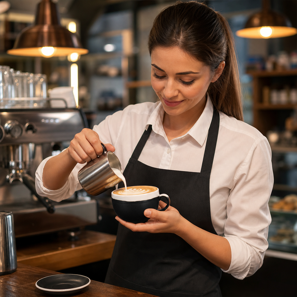 Porcelain Cappuccino Cups Onyx Black 225ml for Cafés & Restaurants (Pack of 12)