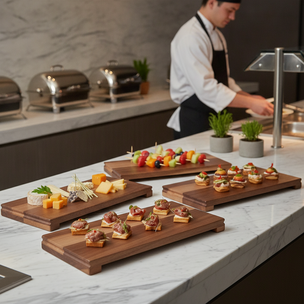 Wooden Presentation Boards 342x160mm for Buffet Stations (Pack of 4)