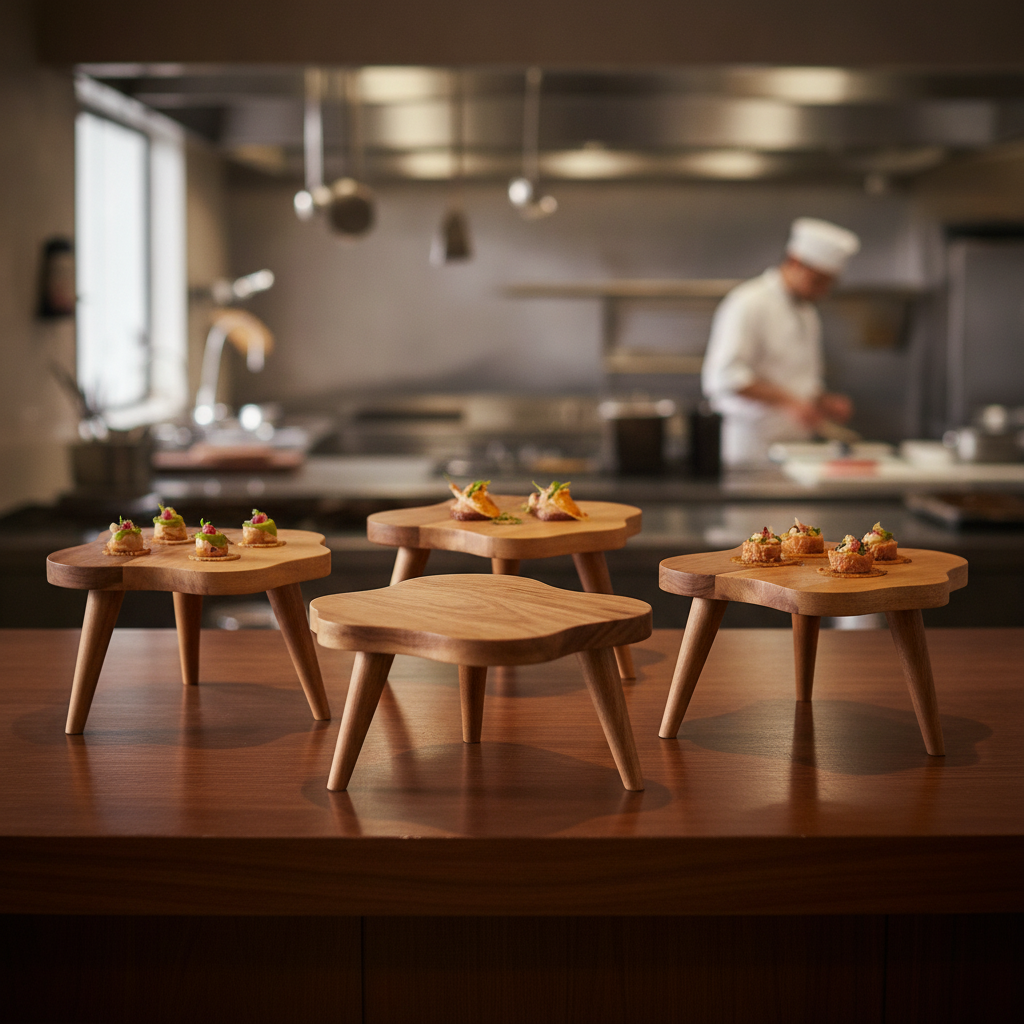Wooden Organic Display Stands 275x145mm for Catering Events (Pack of 4)