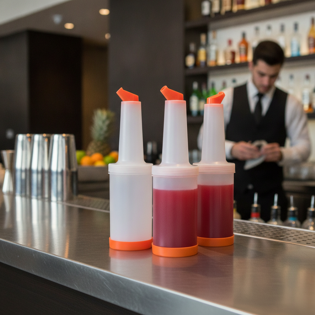 Smooth Plastic Juice Pourer 870ml for Bars & Restaurants
