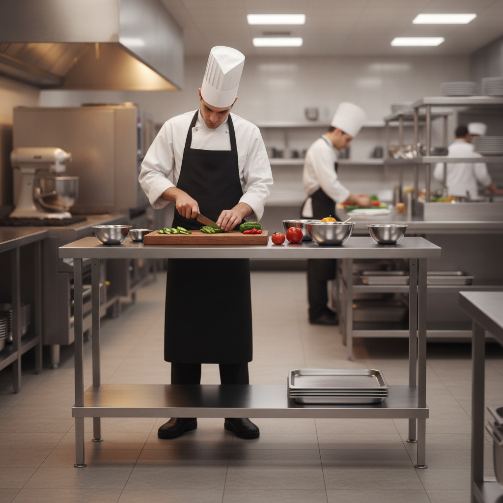 304 Stainless Steel Centre Table for Food Preparation