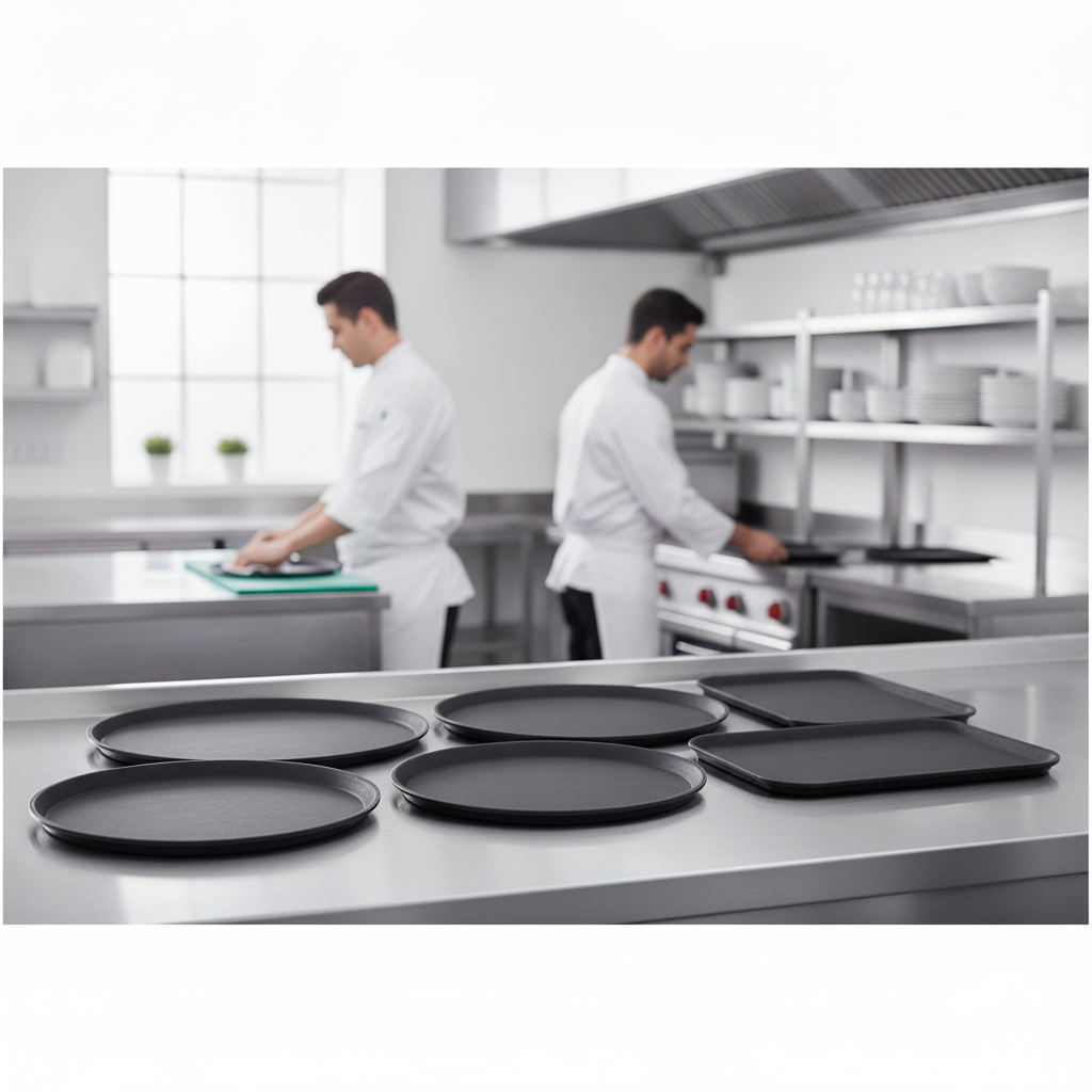 Polypropylene Non-Slip Trays Combo for Bars & Restaurants (Pack of 12)