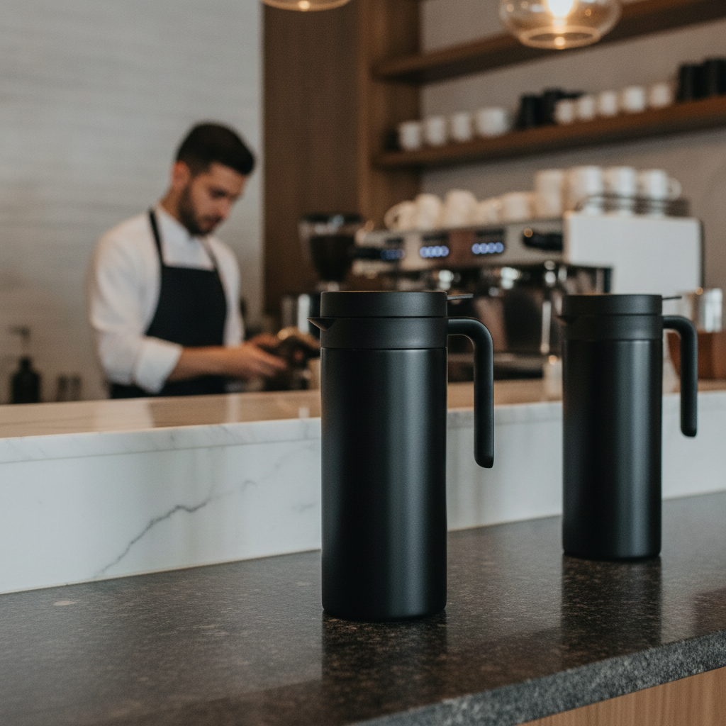 Stainless Steel Cylinder Vacuum Jug 1L for Hospitality