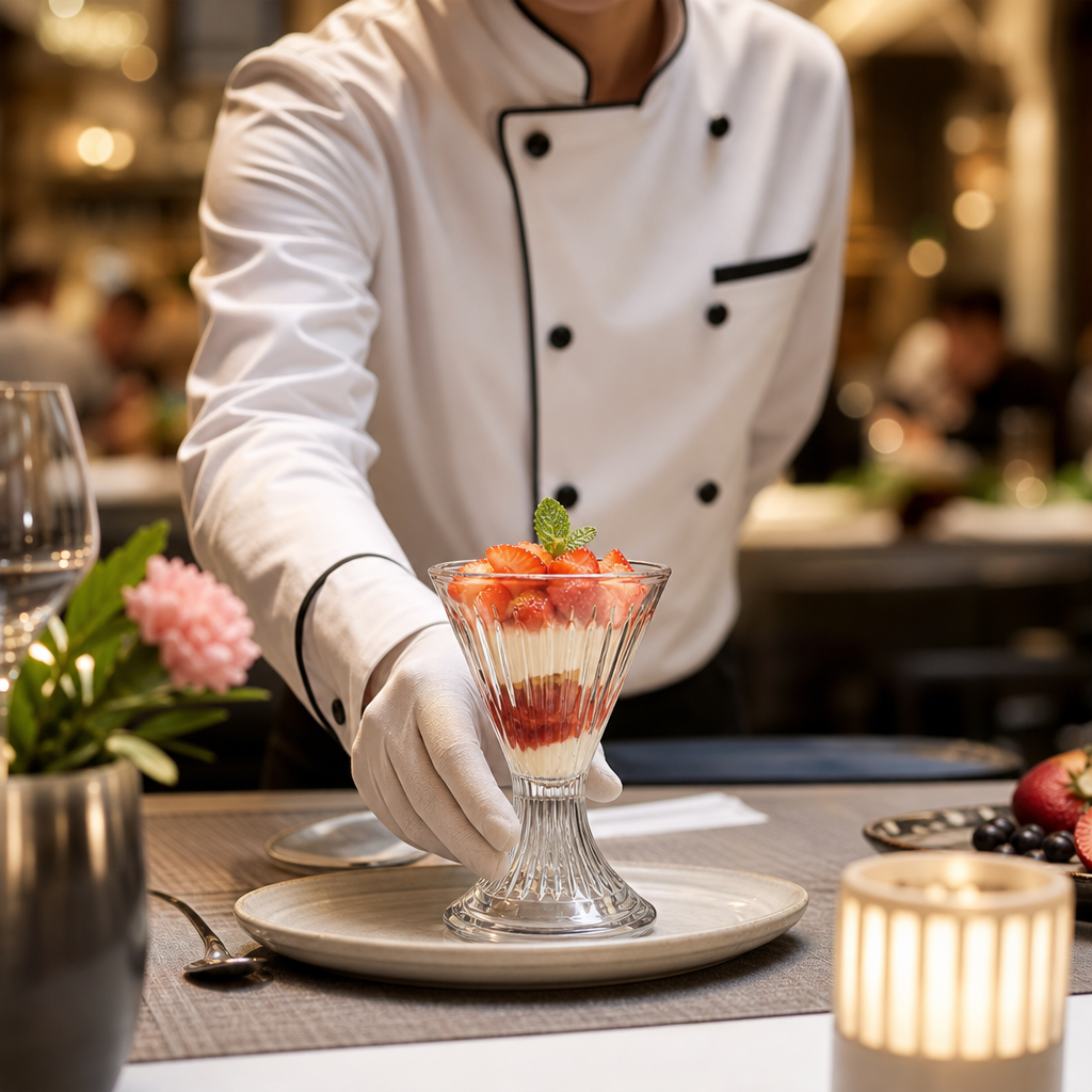 Polycarbonate Dessert Glasses 270ml for Serving Desserts (Pack of 12)