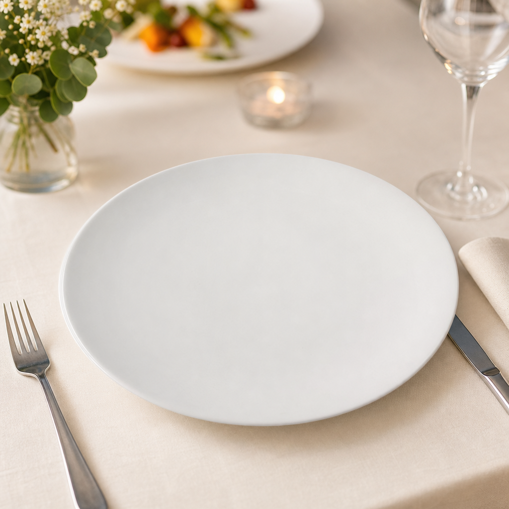 Whitehall Fine Bone China Coupe Plates 340mm for Elegant Dining (Pack of 6)