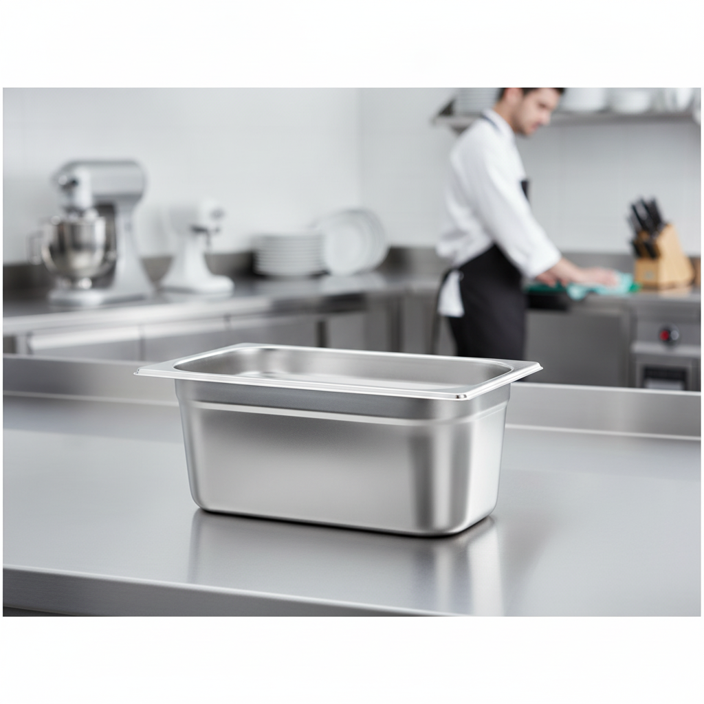 201 Stainless Steel 1/3 Gastronorm Tray 100mm for Commercial Use