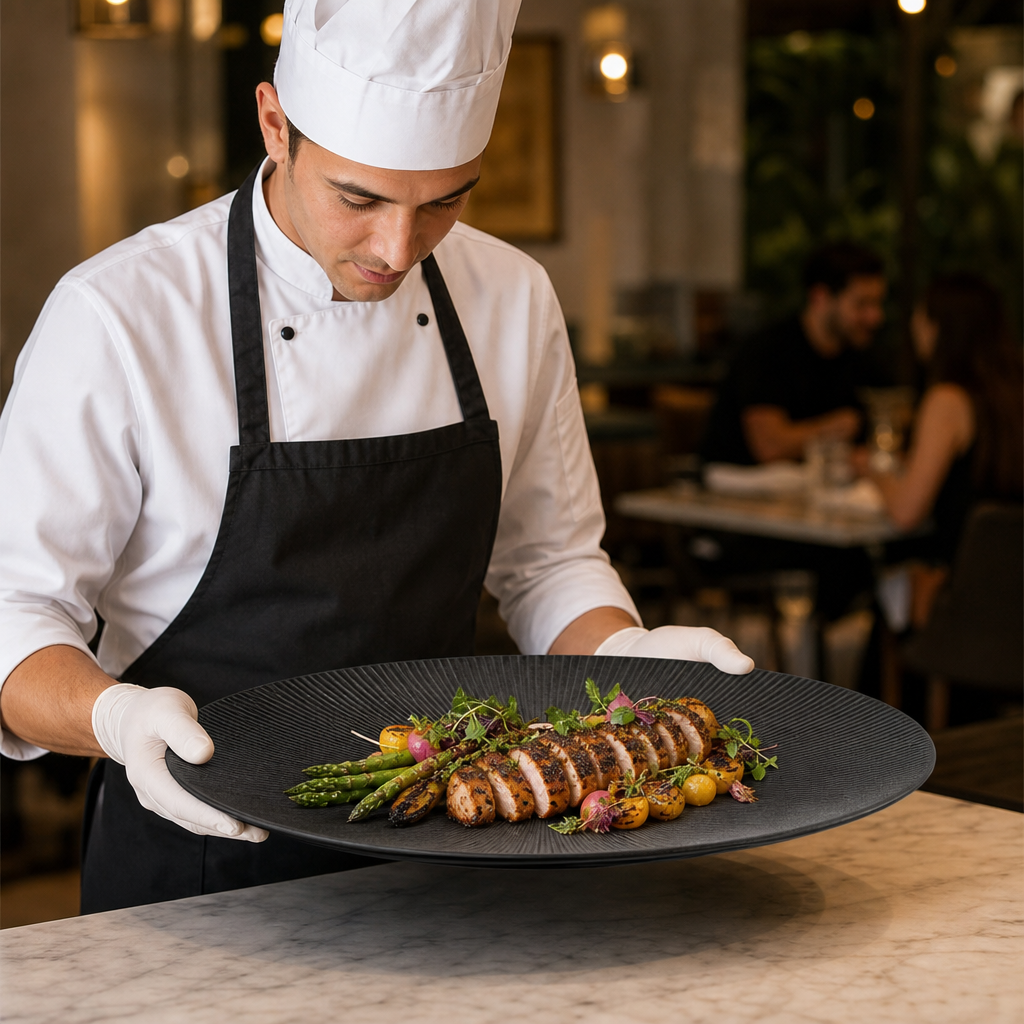 Round Serving Platter 500mm Melamine for Catering & Buffets