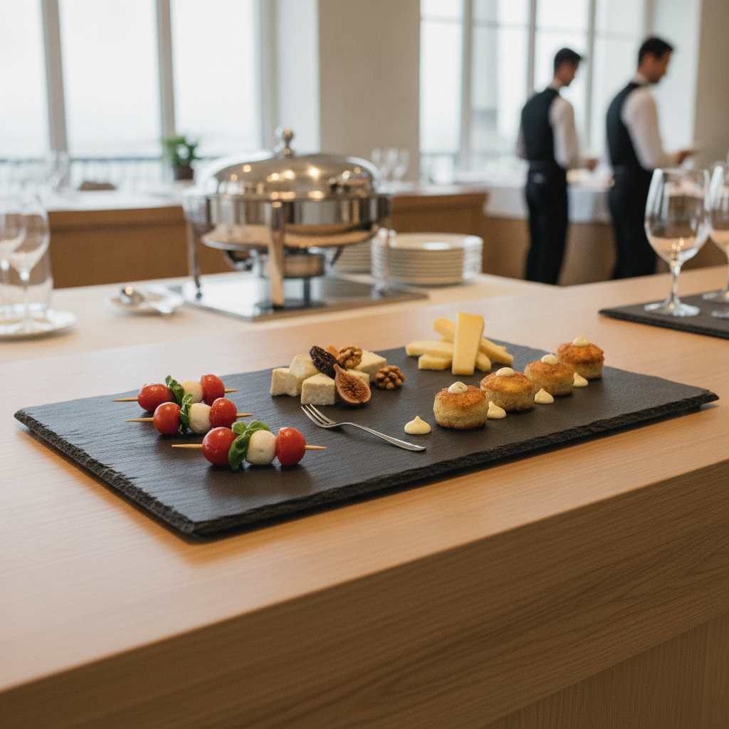 Slate Tray GN 1/1 Black 530x325mm for Buffet Settings