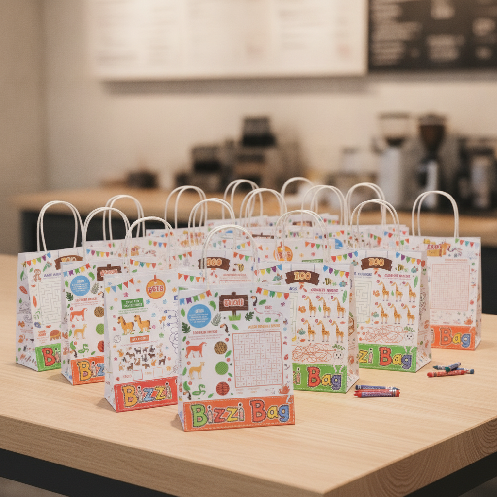 Paper Assorted Kids Meal Bags 170x90mm for Fun Dining Experiences (Pack of 200)