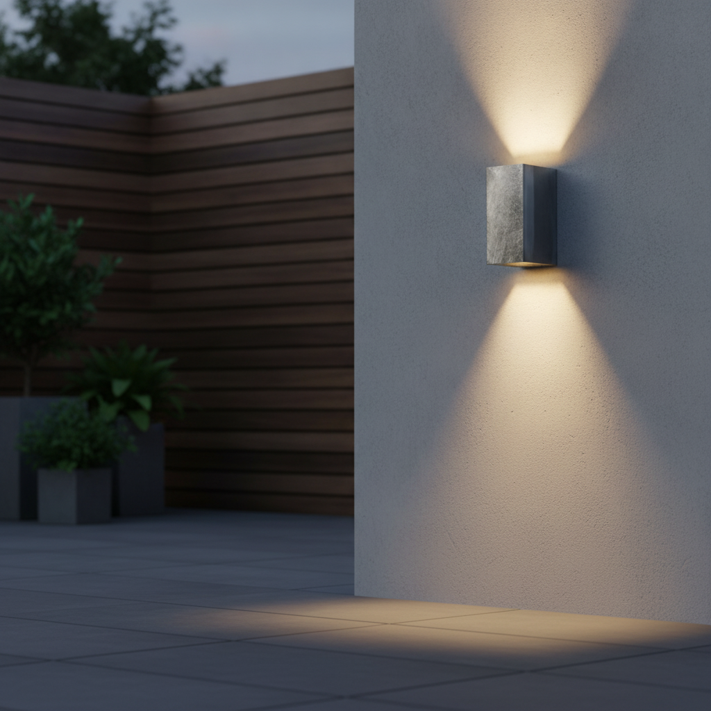 Galvanised Steel Canto Maxi Kubi 2 Outdoor Wall Light for Patios