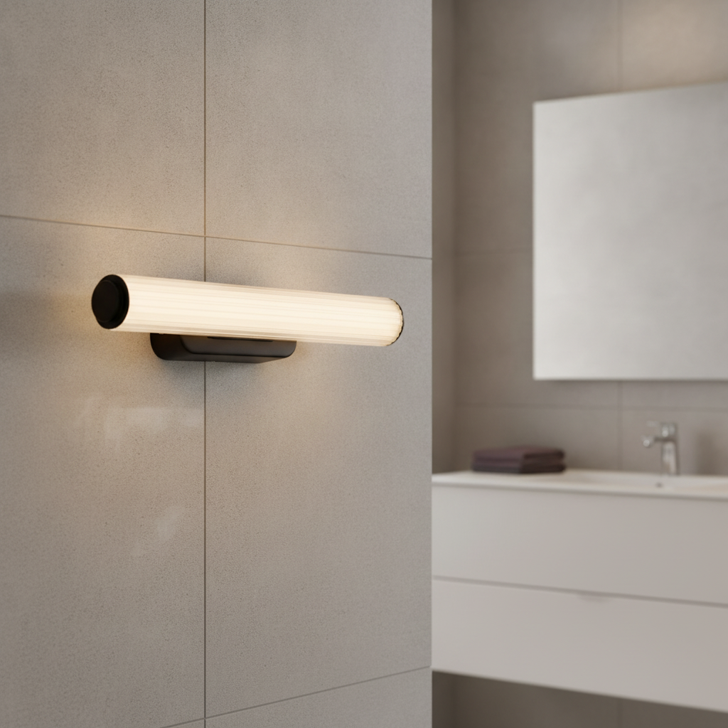 Plastic Black LED Wall Light for Modern Bathrooms