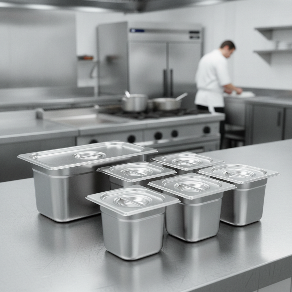 Stainless Steel Gastronorm Tray Set 14.5L for Professional Kitchens (Pack of 5)