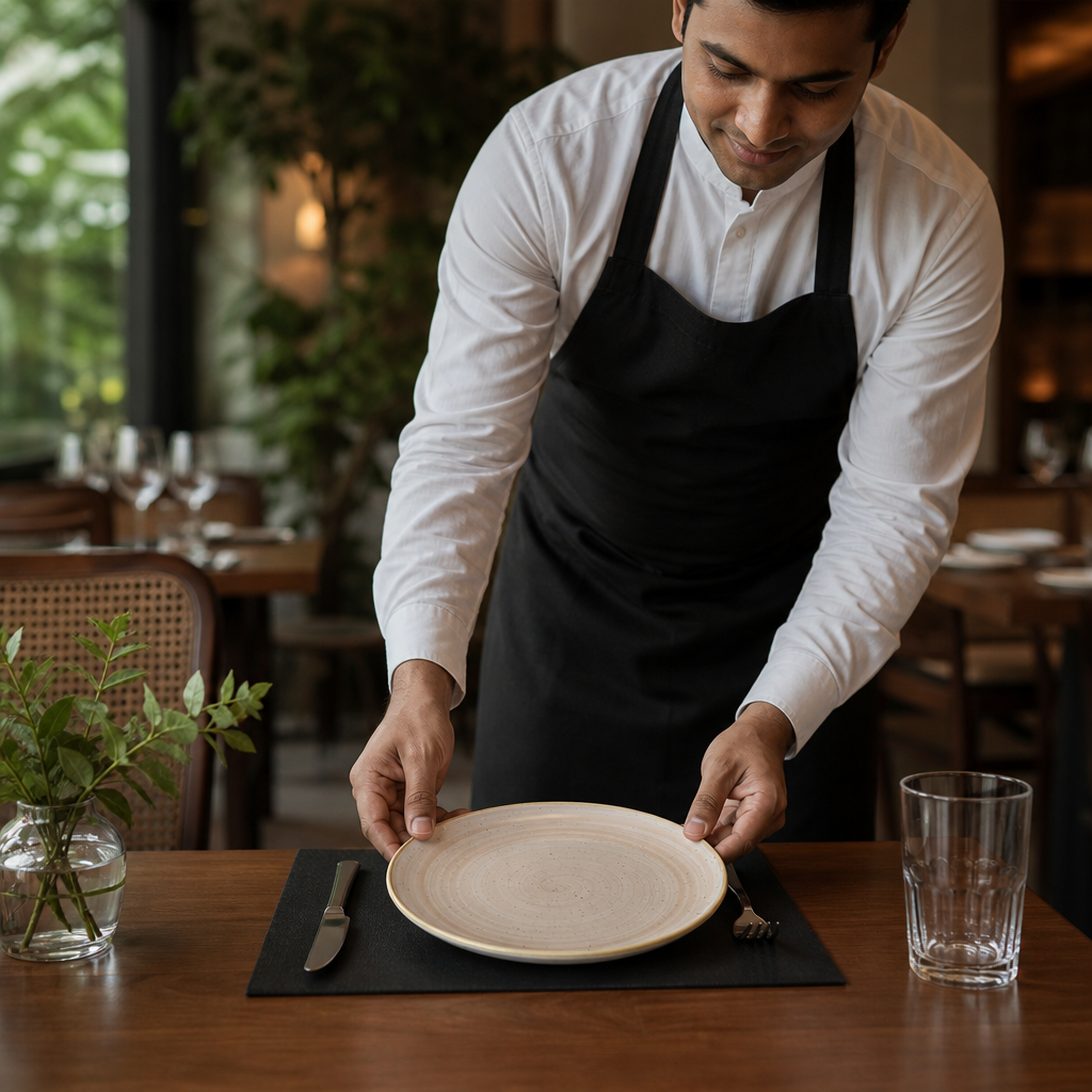 Round Plate 264mm Vitrified Ceramic for Restaurants (Pack of 12)
