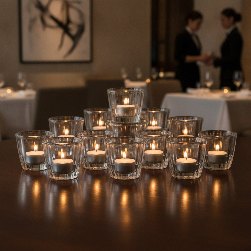Soda Lime Ribbed Clear Nightlight Holders 57mm for Events (Pack of 12)