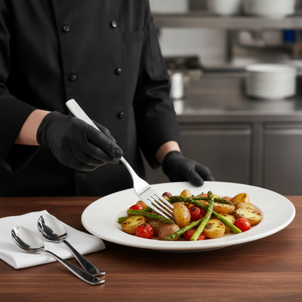 Stainless Steel Serving Fork 220mm for Catering & Hospitality (Pack of 12)