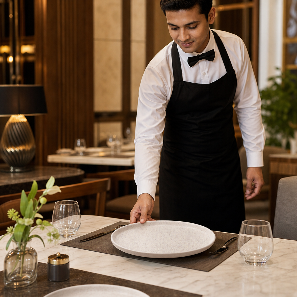 Walled Plates 210mm Vitrified Stoneware for Dining Tables (Pack of 6)