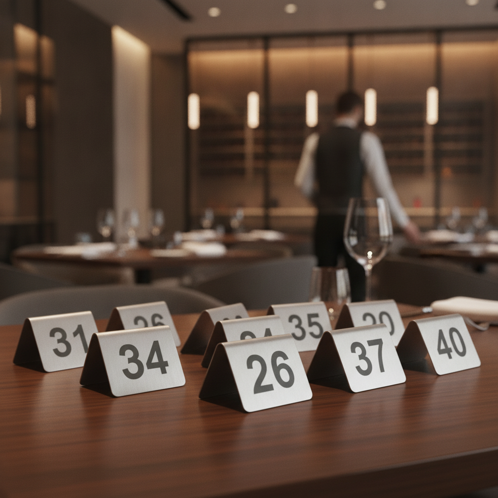 Stainless Steel Table Numbers 31-40 for Efficient Service (Pack of 10)