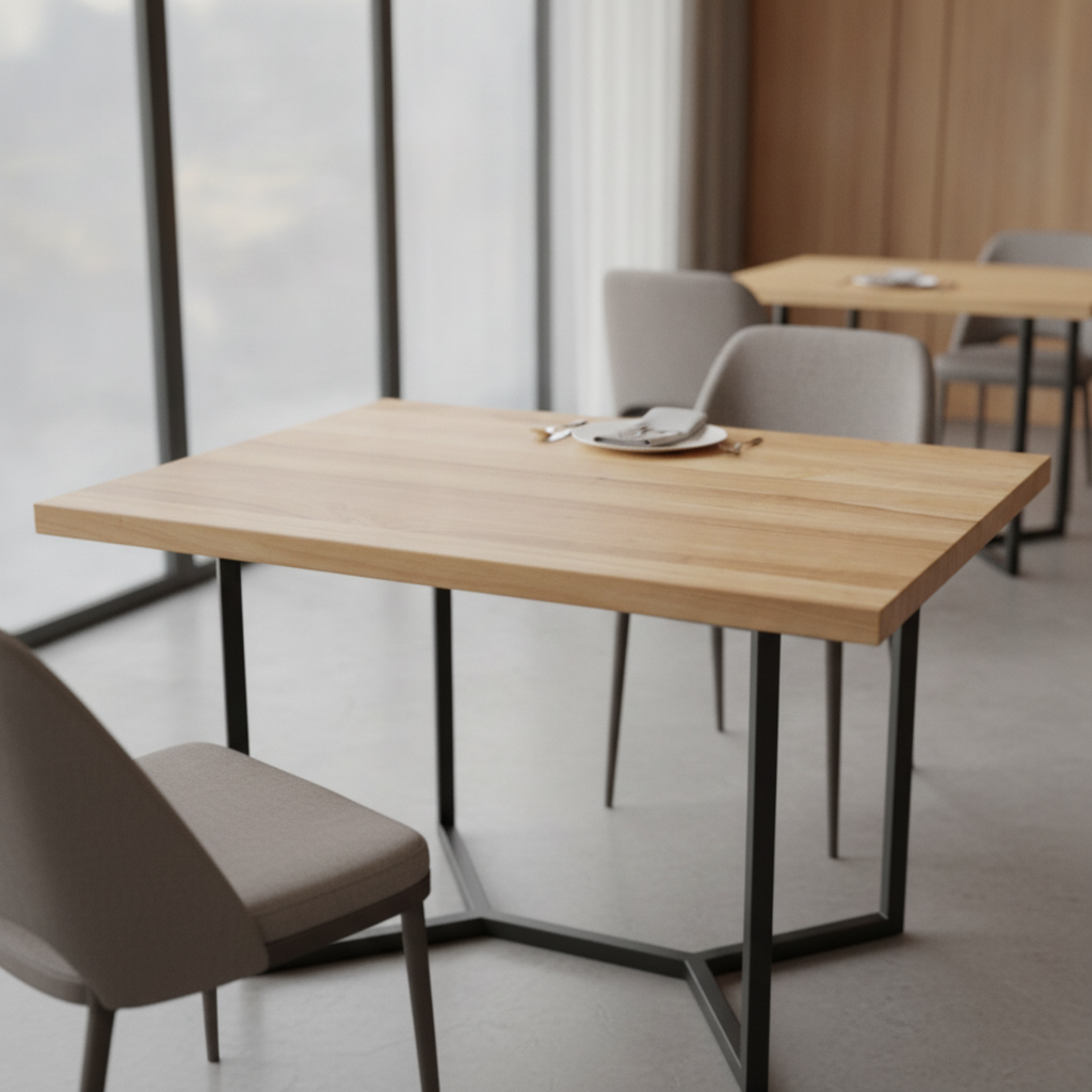 Rubber Wood Rectangular Table Top 1100x700mm for Dining Areas