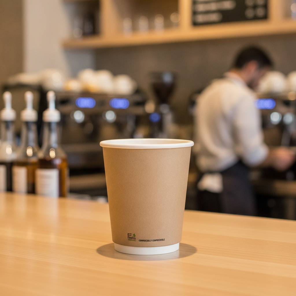 PLA & Paper Double Wall Coffee Cups 227ml for Eco-Friendly Takeaway (Pack of 25)