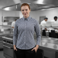 Polycotton Black Gingham Dress Shirt for Staff Uniforms