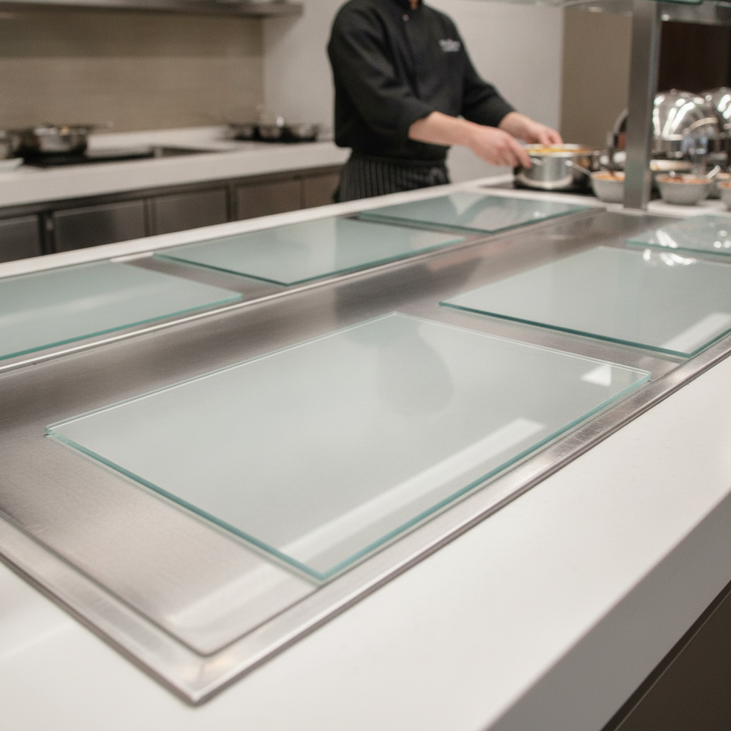 Clear Glass Tile Insert 914x178mm for Buffet Presentations