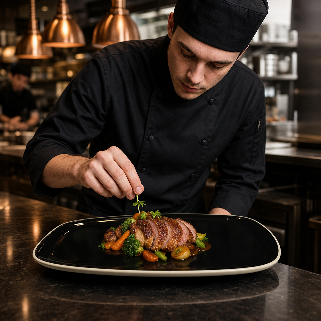 Platters 338mm Black Ceramic for Stylish Food Presentation (Pack of 6)