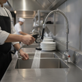 Stainless Steel Pre-Rinser with Flexible Hose for Efficient Cleaning