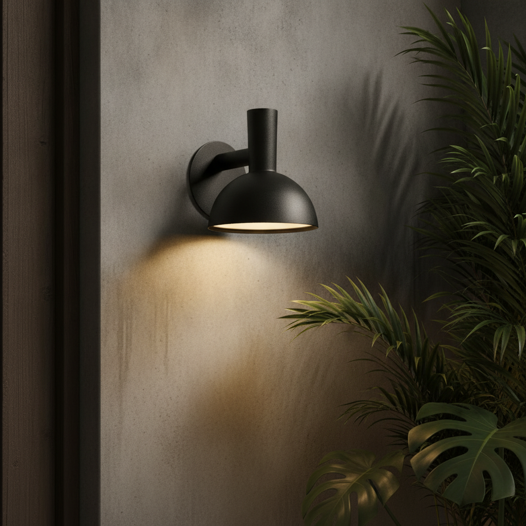 Metal Black Wall Light for Outdoor Spaces