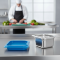 Polypropylene Seal Lid 1/6 GN Blue for Food Safety and Organisation