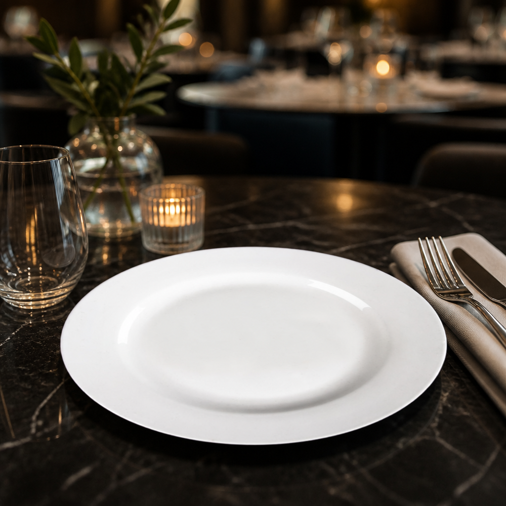 Wide Rim Plates 200mm Porcelain for Elegant Dining (Pack of 6)