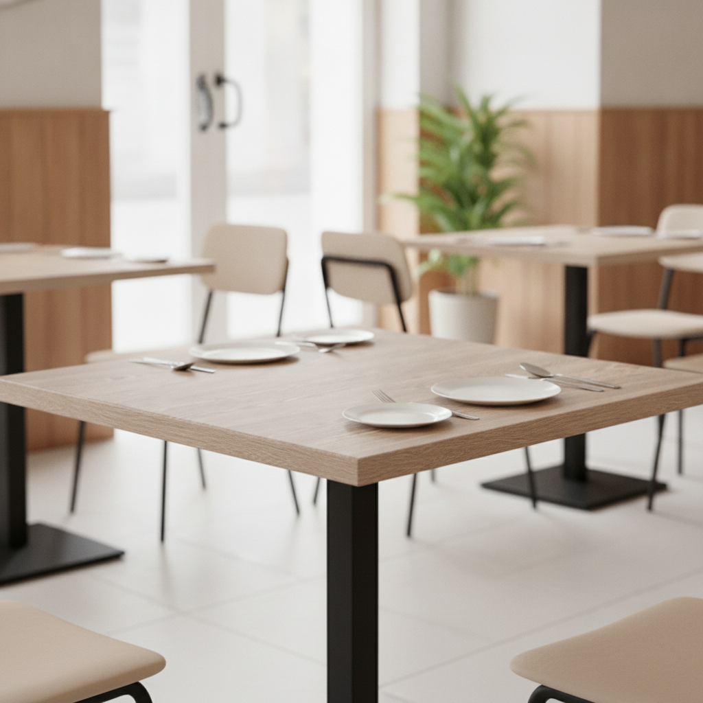 High Density Woodchip Square Table Top 700x700mm for Restaurants