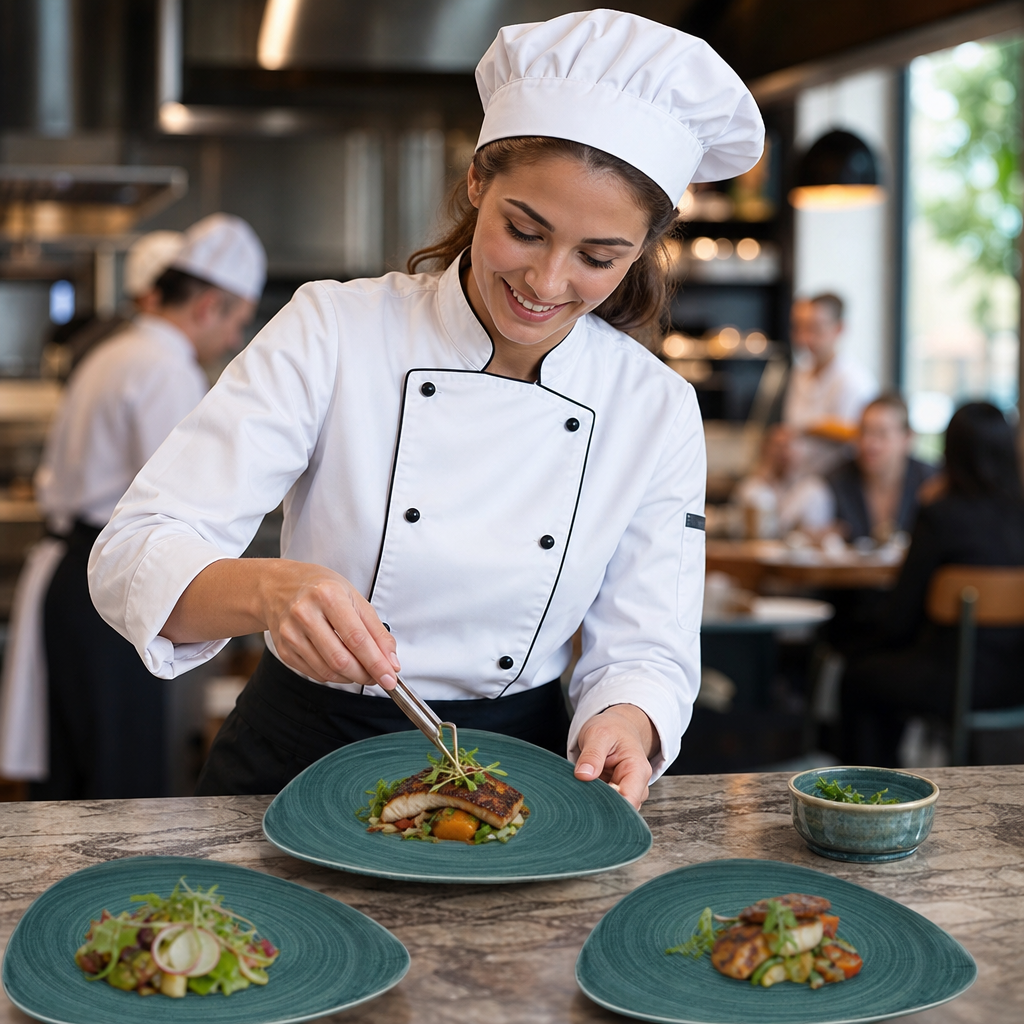 Triangular Plates Rustic Teal Porcelain for Stylish Dining (Pack of 12)