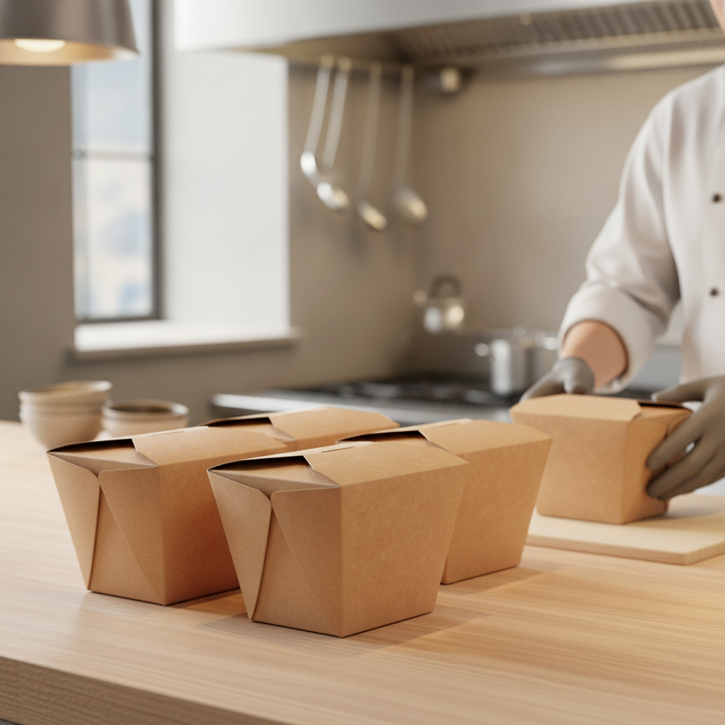 Recyclable Kraft Paperboard Food Boxes 750ml for Takeaway Meals (Pack of 250)