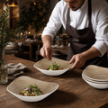 Triangle Bowls 235mm Porcelain for Rustic Table Settings (Pack of 12)