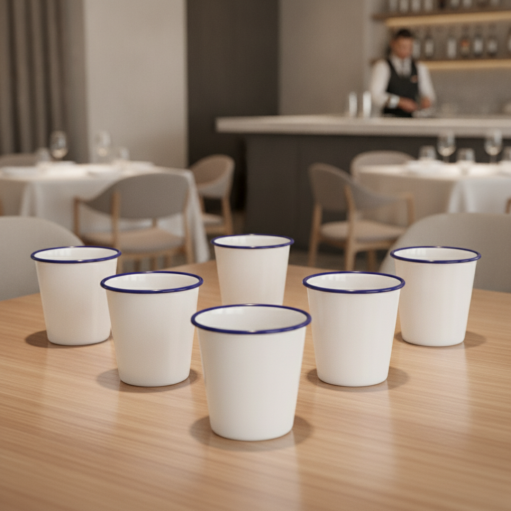 Enamel Tumblers 310ml for Unique Table Settings (Pack of 6)