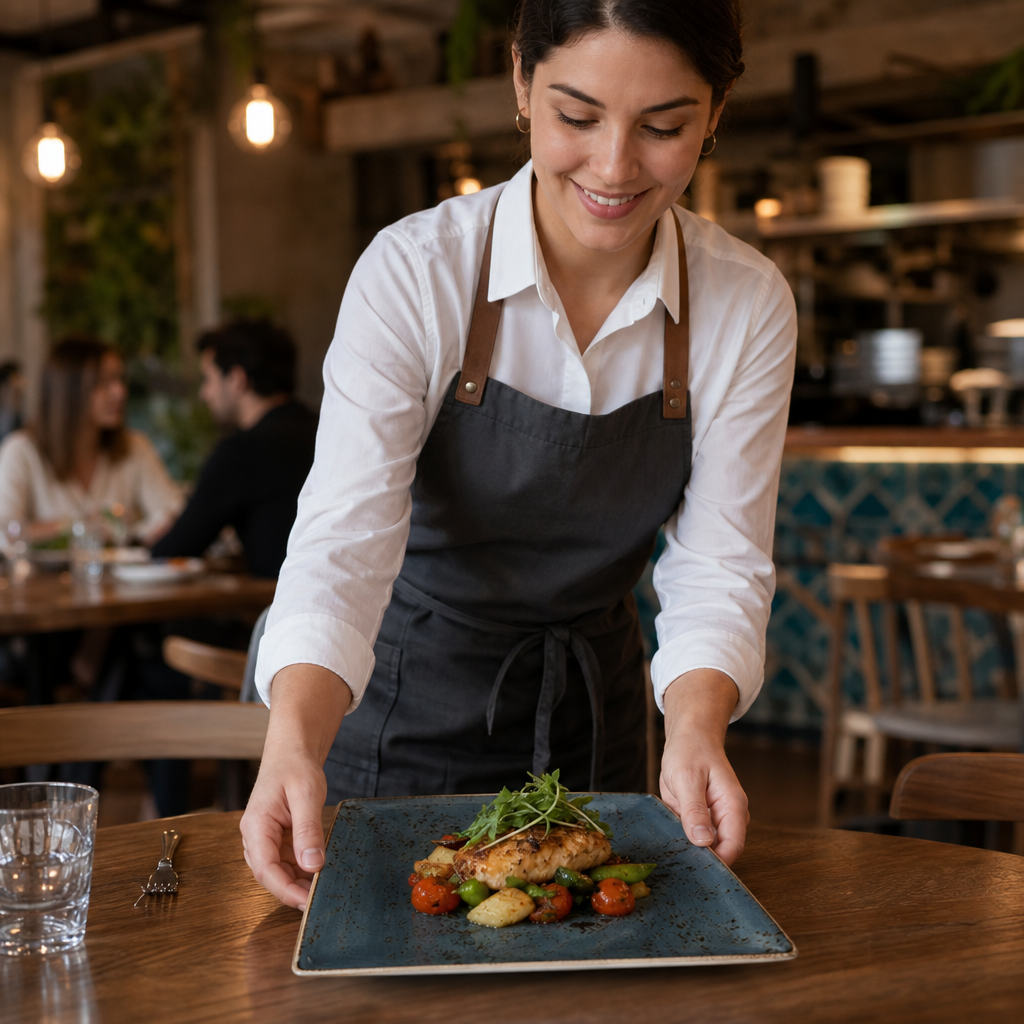 Square Platter 270mm Porcelain for Casual Cafés & Restaurants (Pack of 6)