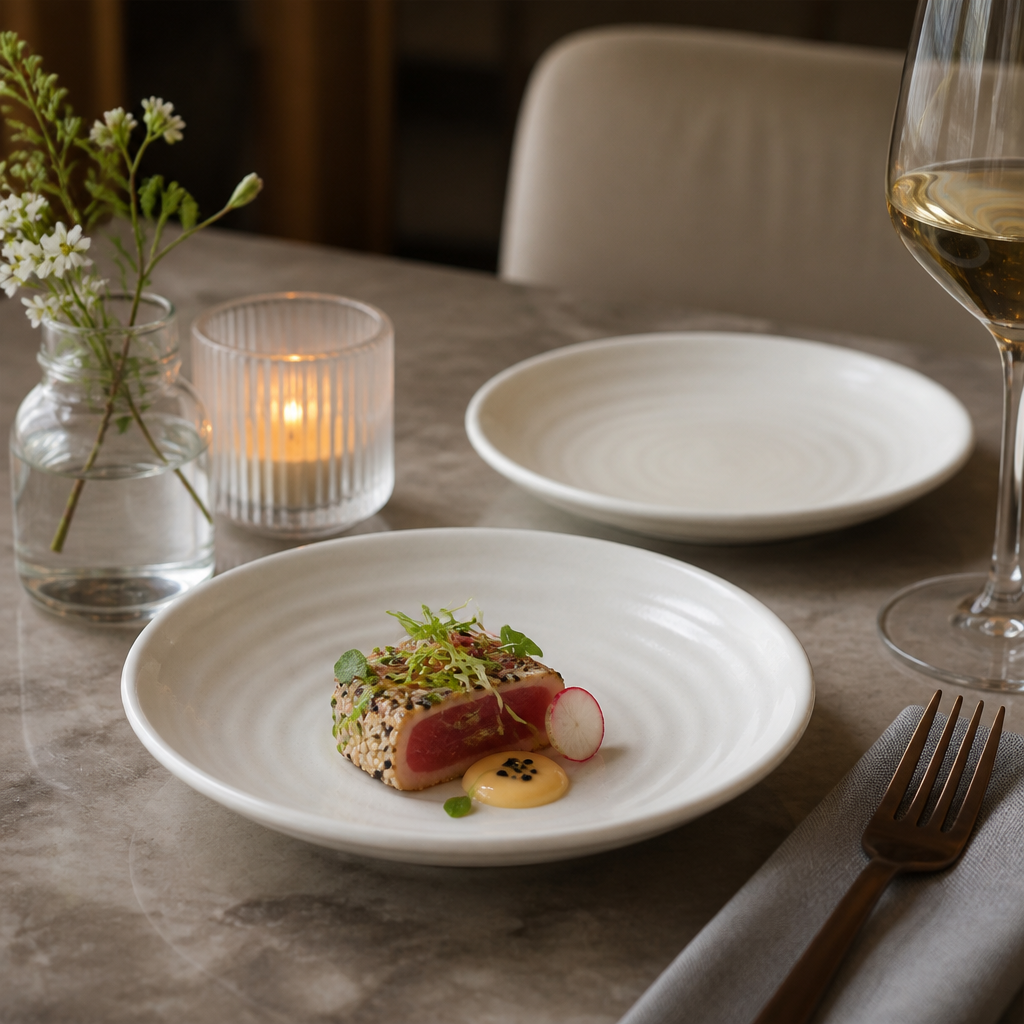 Coupe Plates 162mm Vitrified Stoneware for Elegant Dining (Pack of 6)
