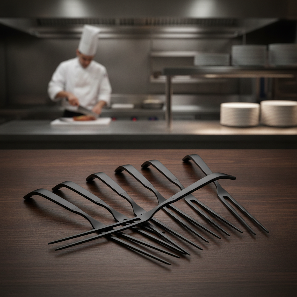 18/10 Stainless Steel Buffet Meat Forks for Catering (Pack of 6)