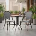 Aluminium & PE Wicker Parisian Style Rattan Chairs 890mm for Outdoor Use (Pack of 2)