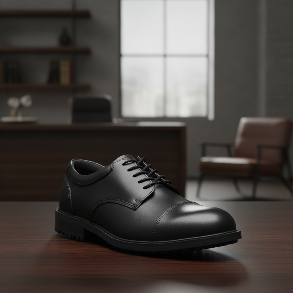 Black Leather Mens Dress Shoes for Professional Use