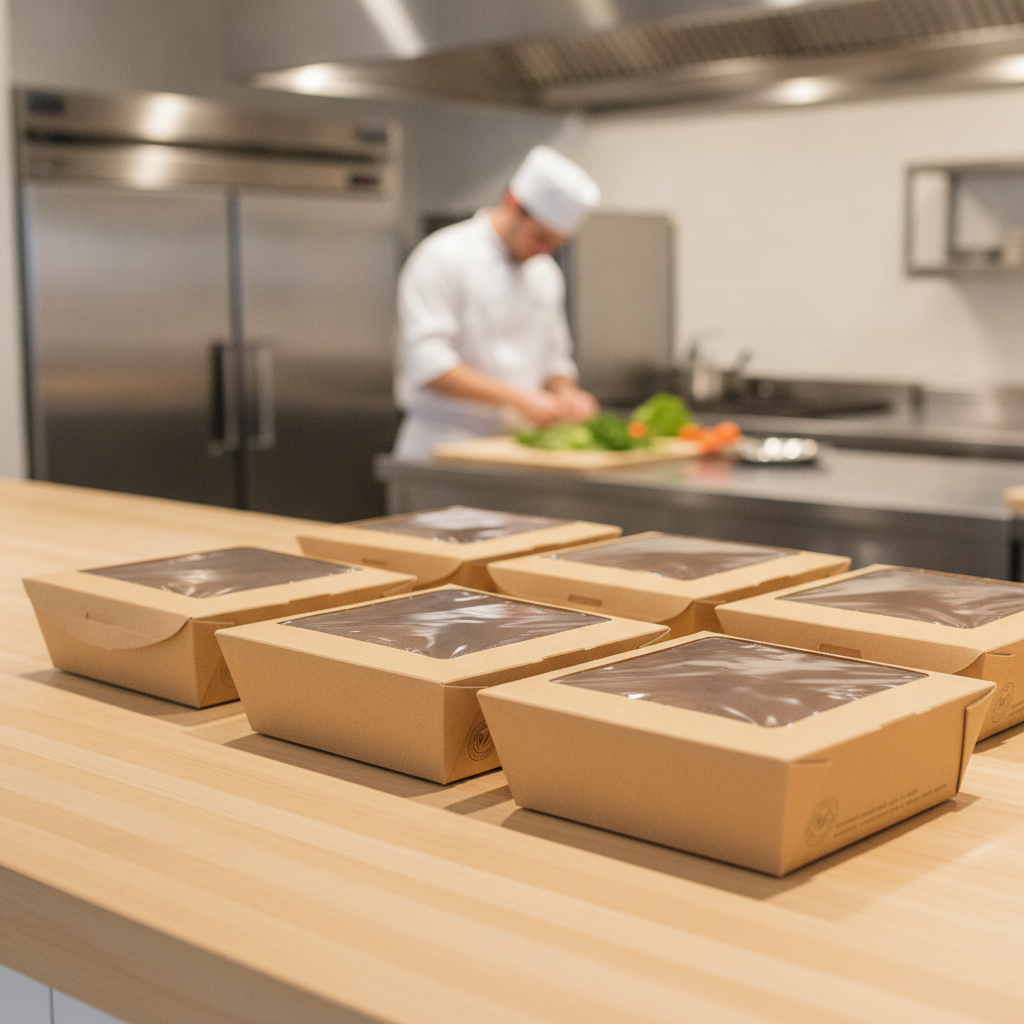 Paperboard Salad Box with PLA Window 650ml for Takeaway Services (Pack of 300)